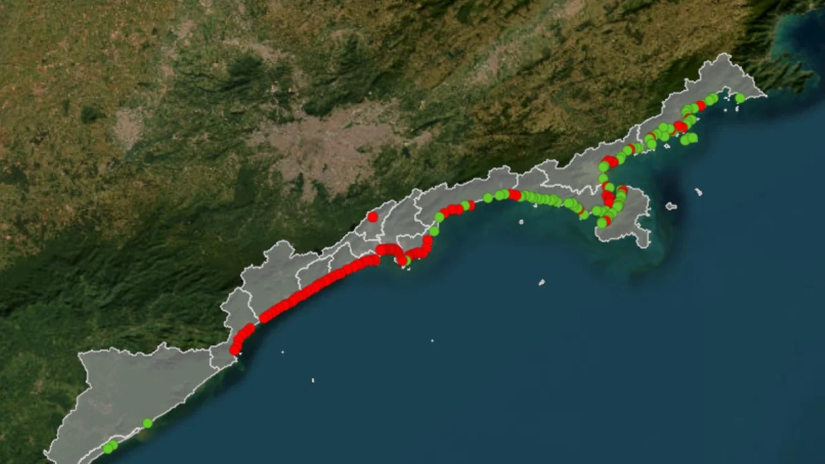 Litoral de SP tem 90 praias impróprias para banho para este fim de semana