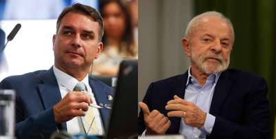 O senador Fl&aacute;vio Bolsonaro e o presidente Lula Wilton Jr/Estad&atilde;o Foto: Wilton Jr/Estad&atilde;o / Estad&atilde;o