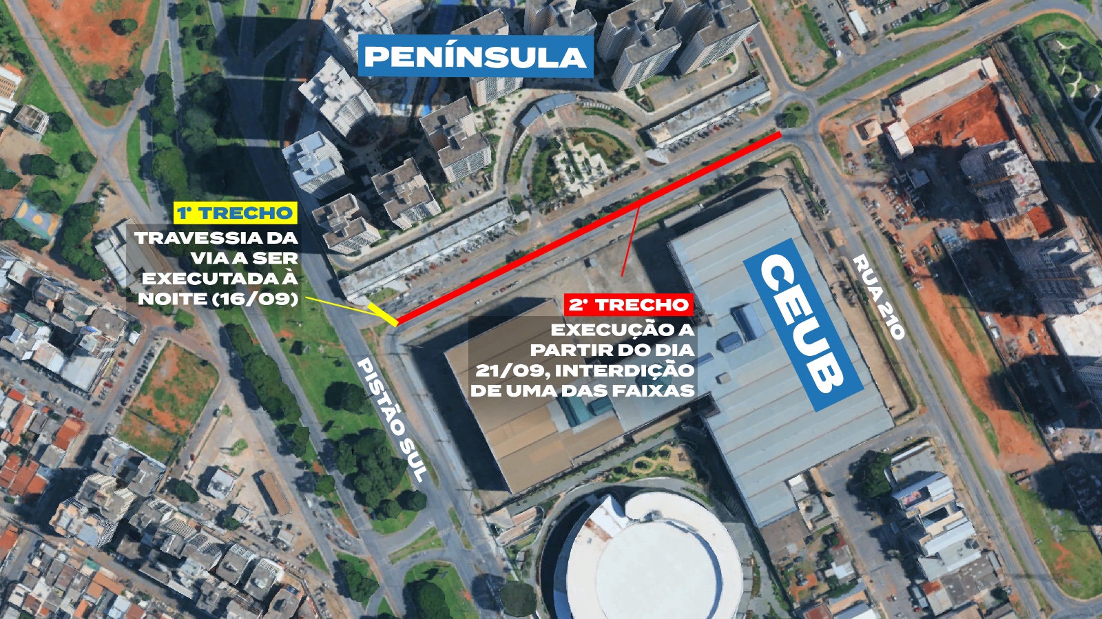 Imagem da matéria: Serviços em redes de esgoto alteram trânsito em Águas Claras durante um mês
