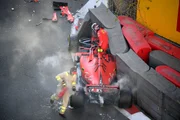 Piloto bateu o carro em 2019 na Curva do Castelo, em Baku.