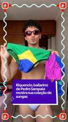 Riquencio, bailarino de Pedro Sampaio mostra sua coleção de sungas
