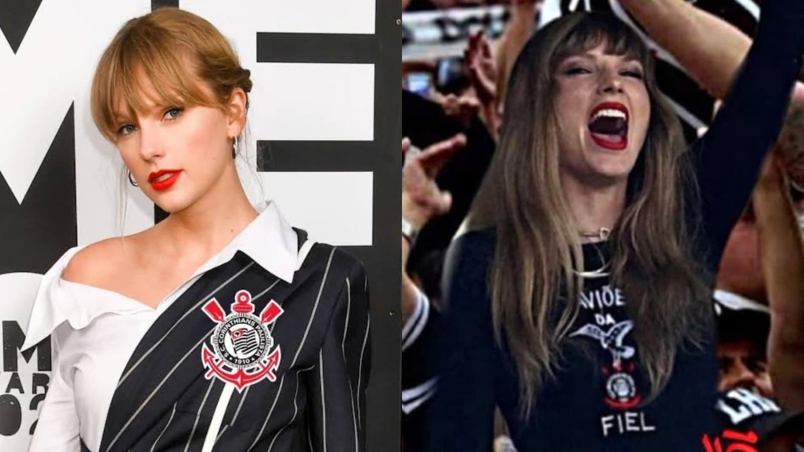 Timão vive fase terrível no Brasileirão e se agarra à esperança de Taylor Swift Montagem - Reprodução/Redes sociais