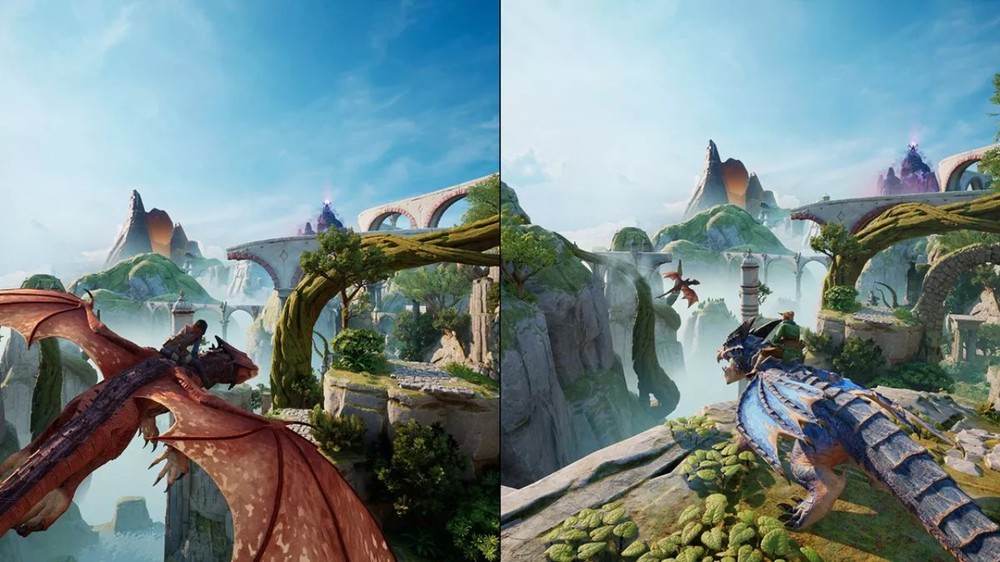 A gameplay de Split Fiction conta com momentos de maior admiração dos cenários e fases desafiadoras para os apaixonados por games — Foto: Reprodução/Eletronic Arts