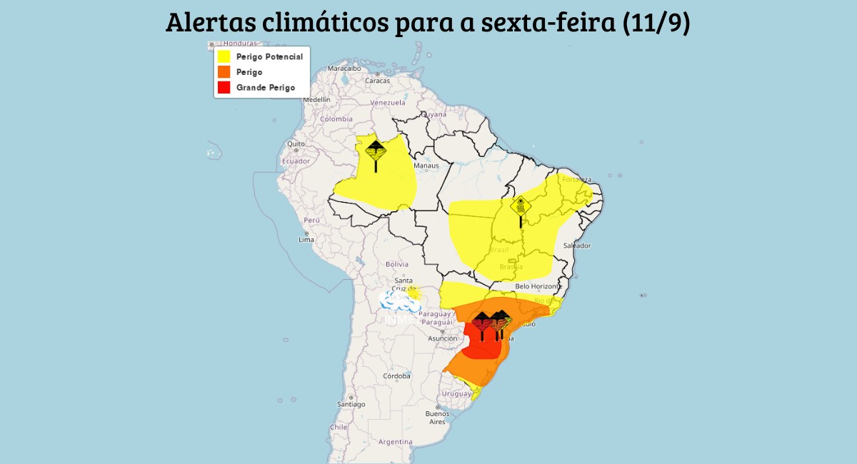 Ciclone provoca tempestades no Sul do país nesta sexta-feira; veja a previsão