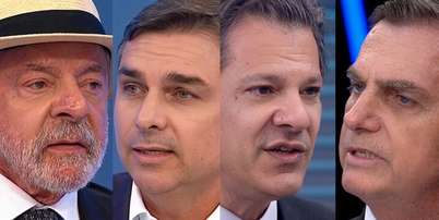Lula, Fl&aacute;vio, Haddad e Bolsonaro: ida dos presidenci&aacute;veis &agrave; Globo sempre foi um dos eventos mais importantes das campanhas Foto: Reprodu&ccedil;&otilde;es