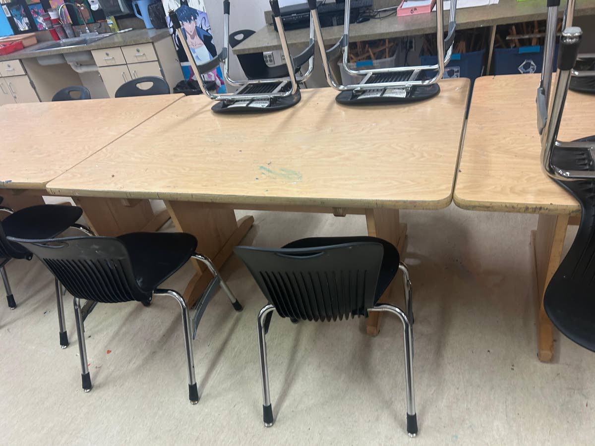 Reclaimed and donated furniture shipped to a western Jamaica school and that are in use in classrooms that were renovated after Hurricane Melissa.