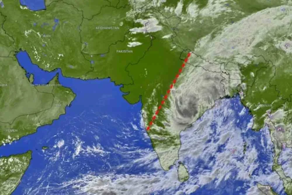 A Índia parece estar 'dividida' a partir do espaço