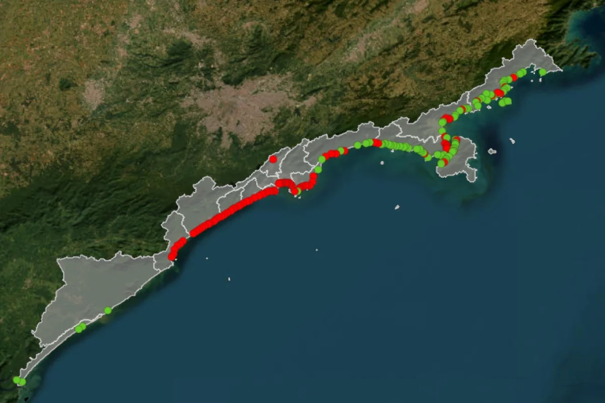 Litoral de SP tem 90 praias impróprias para banho para este fim de semana